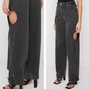 MANIERE DE VOIR Women's Cut Out Jeans - Size 8 - Stylish Ripped Design
